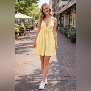 Wild Fable Yellow Eyelet Sundress NWT Size Large | Summer Cottagecore
